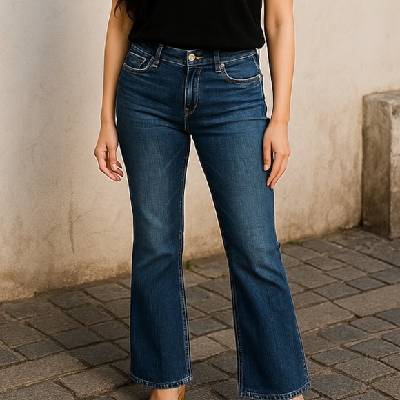 Levi's Denim - Levis 505 Women’s 8 L 29 X 34 Dk Blue Med Rise Straight Flap Pocket Denim